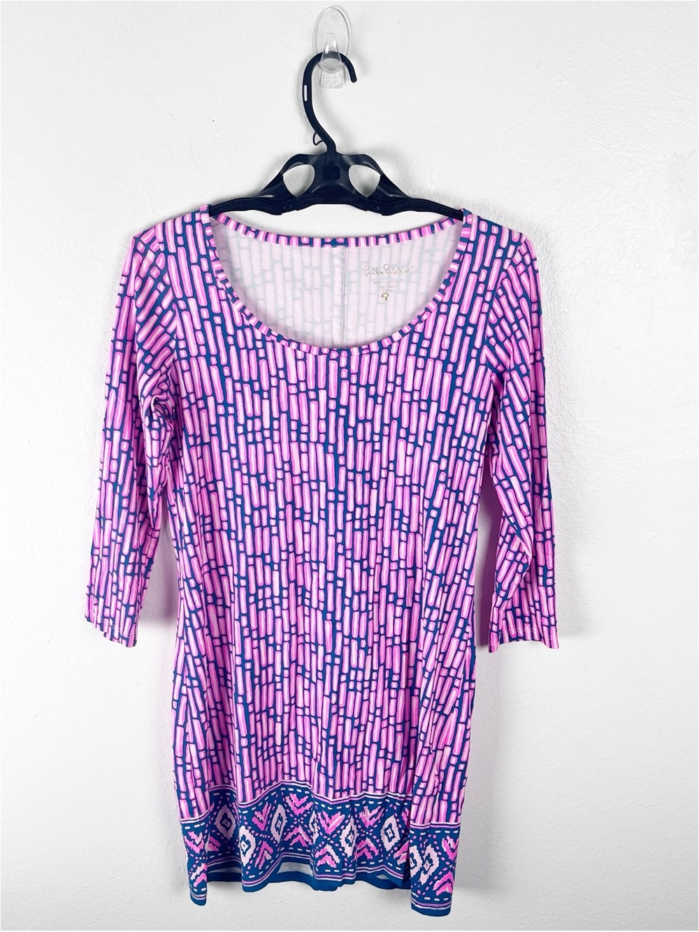 LILLY PULITZER Beacon Mandevilla Slatehouse Patterned 3/4 Sleeves Dress Medium